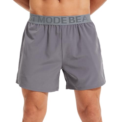 Men's 5 Inch Gym Workout Shorts - Quick Dry Athletic Training Shorts with Pockets - X-Large Grey