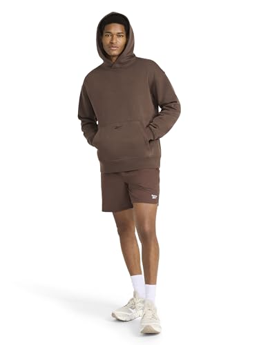 Reebok Men's Transition Hoodie Small - Oversized Midweight Cotton-Poly Fleece