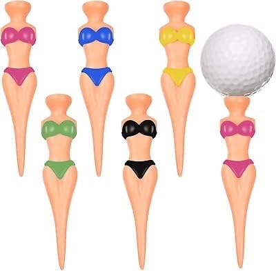 3 Inch Plastic Golf Tees - Set of 6 for Home Training