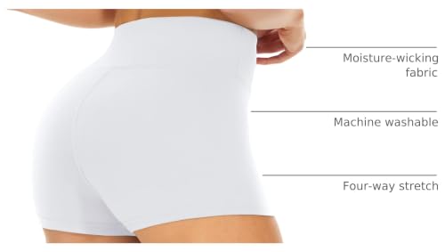 High Waisted Biker Shorts for Women - 3" Soft Black Spandex