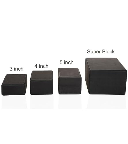 Premium Foam Yoga Block - 4 Inch Thick, Non-Slip Black