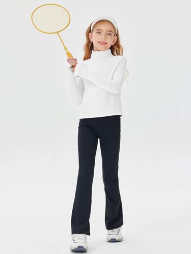 Girls Half Zip Pullover Sweatshirt - 9-10 Years, White