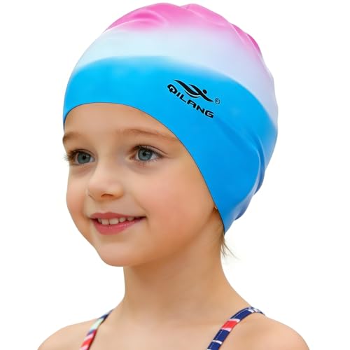 Kids Waterproof Silicone Swim Cap - Comfortable Swimming Hat - Color 02