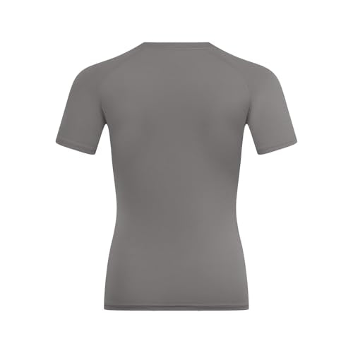 Anawakia Boys Compression Shirt 2 Pack – Short Sleeve Quick-Dry Athletic Tee for Basketball & Football, Black/Gray, Size Small