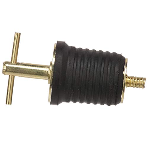 T-Handle Drain Plug for 1-Inch Marine Drains, Brass-Plated Handle
