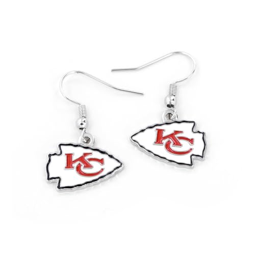 Kansas City Chiefs NFL Logo Dangler Earrings - Silver 2.5"