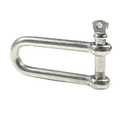 316 Stainless Steel Long D-Shackle – Heavy-Duty Marine Grade, 12mm, 2-Pack