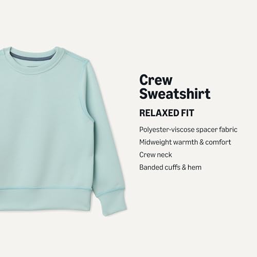 Boys' Relaxed-Fit Crewneck Pullover Sweatshirt - Light Blue, Small