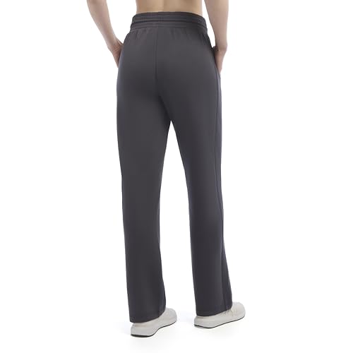 Danskin Women's Sandwashed Straight Leg Sweatpants, Black Salt, Large