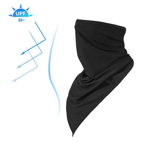 Neck Gaiter Mask for Sun Protection - Black Balaclava Bandana