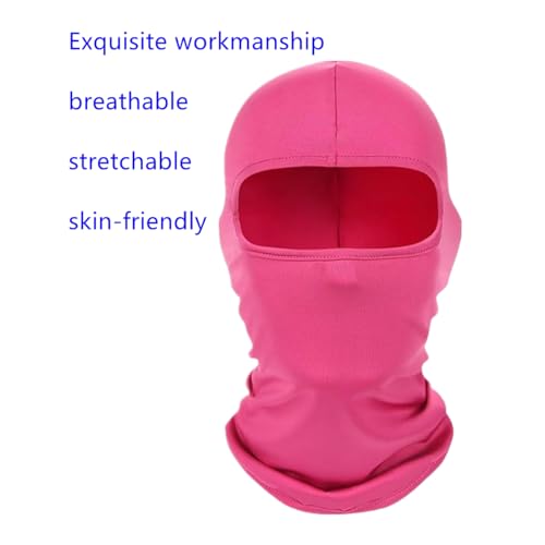 Full Face Balaclava Ski Mask - Windproof UV Protection - Rose Red