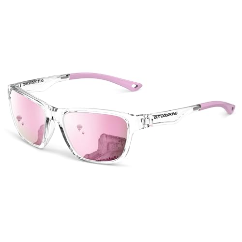 OUTDOORKING Pink Multicolor Polarized Running Sunglasses UV400 for Women & Men