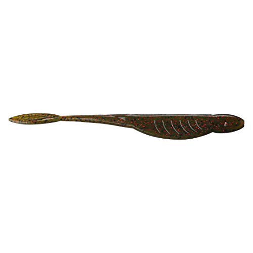 YUM Houdini Shad Soft Plastic Swim-Bait Lure - Watermelon/Red Flake, 5 Inch, 10 Pack