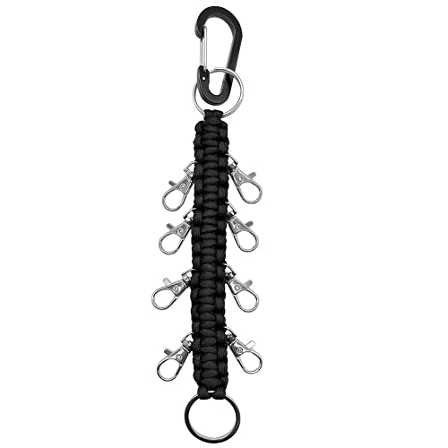 Cheer Bows Holder Keychain - Handmade Paracord - Black