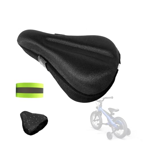 Black Kids Bike Seat Cushion Gel Comfort 9x6in Outdoor Cover Anti-Slip