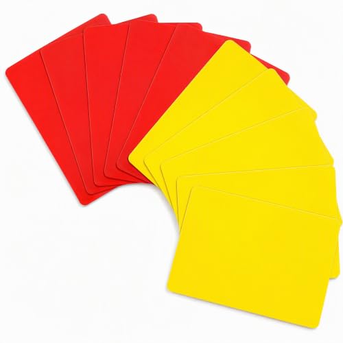 10-Piece Professional Referee Cards Set - 5 Red & 5 Yellow