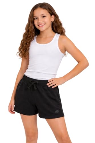 Fleece Pull On Shorts for Girls - Black, Size 14-16