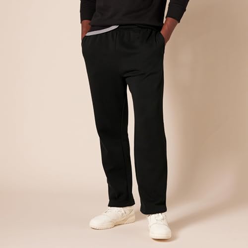 Men's Relaxed Straight Leg Fleece Sweatpants with Drawstring