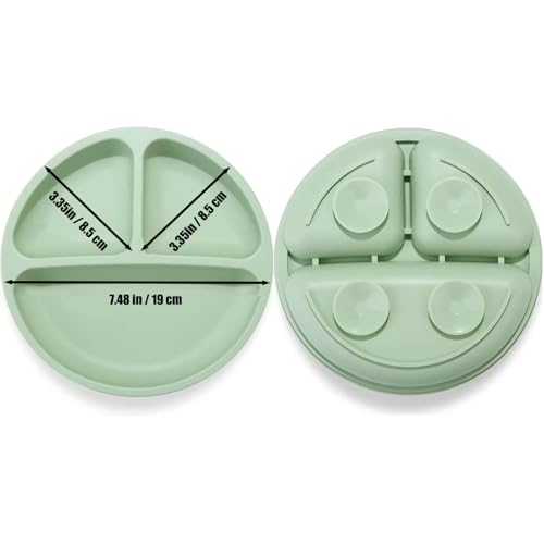 Silicone Baby Feeding Set with 2 Plates & Spoons - BPA Free & Divided Suction Plate