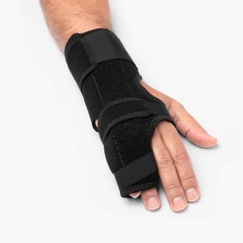 Ovation Medical Boxer Splint - Adjustable Hand and Finger Splint for Metacarpal, Ulnar Gutter and Radial Gutter Fractures - Lightweight, Padded, Immobilizing Hand Brace (Right)