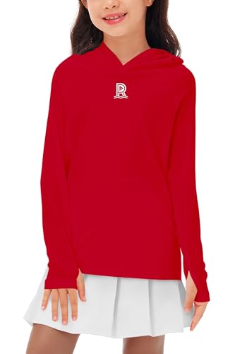 Kids Sun Shirt Rash Guard - Quick Dry Athletic Hoodie 11-12 Years / Red