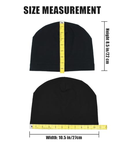 Lightweight Cotton Beanie - Breathable Summer Skull Cap - Black