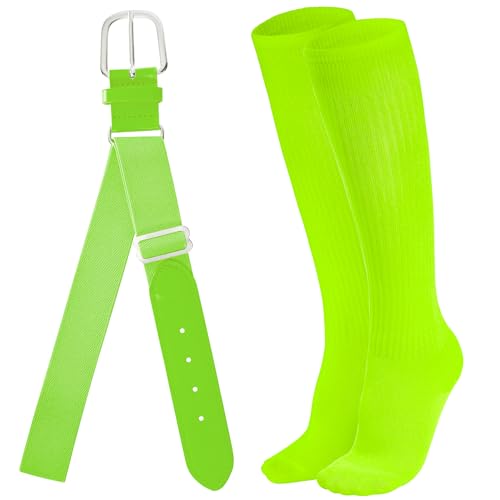 Youth Baseball Socks and Belt Combo Set - Fluorescent Green