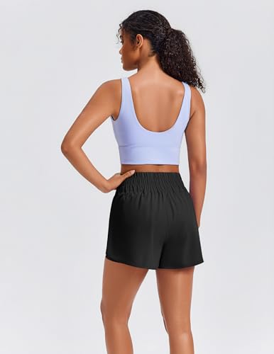 Women's 2 in 1 Running Shorts - High Split Athletic 3" Liner