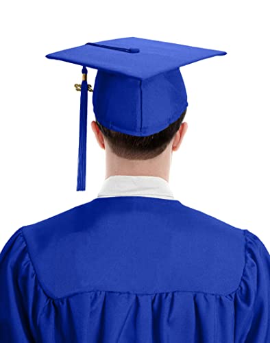 Matte Graduation Cap with Tassel - Royal Blue 2026 2027