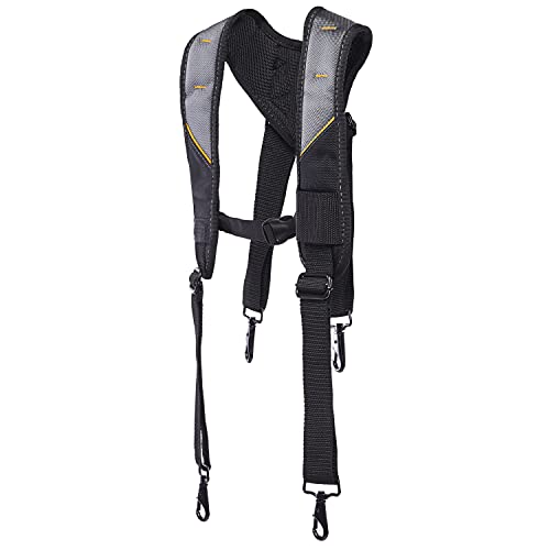 ToughBuilt ? Pro Padded Suspenders, Heavy-Duty Adjustable Work Suspenders with Breathable Padding, Durable Buckle Clips, and Reinforced Stitching for Tool Belts and Jobsite Comfort