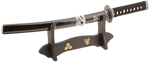Master BladesUSA Stainless Steel Letter Opener Sword with Black Lacquer Scabbard - Historical Short Sword Replica, Cord Handle, Display Stand