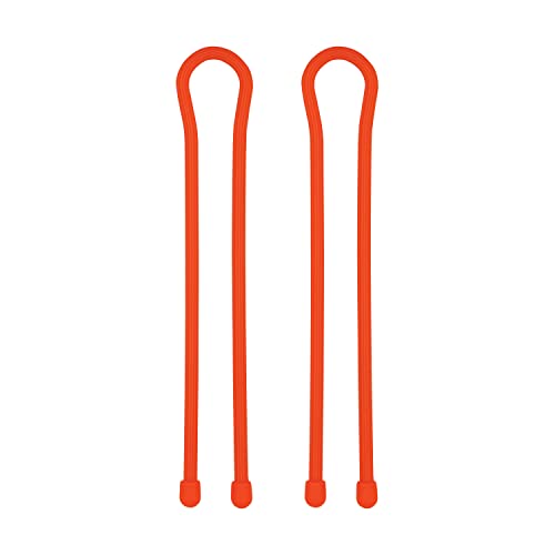 Reusable Rubber Twist Ties - 18 Inch, Bright Orange, 2-Pack
