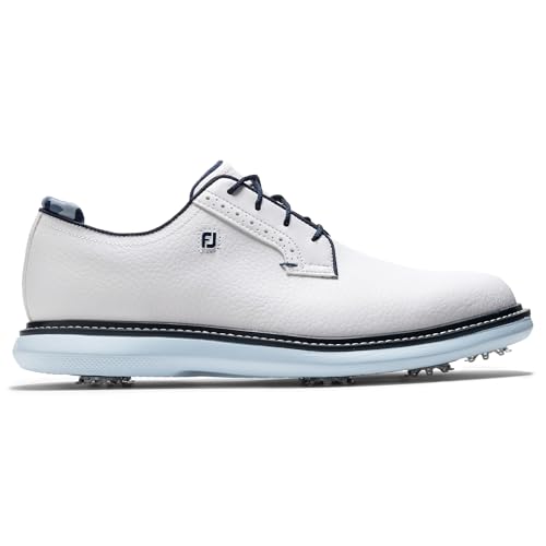 FootJoy Traditions Blucher Golf Shoes - 10.5 White/Sky Blue/Camo