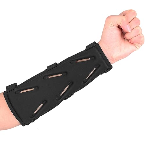 Adjustable Arm Guard for Archery - Lightweight 3-Strap - 7in Black