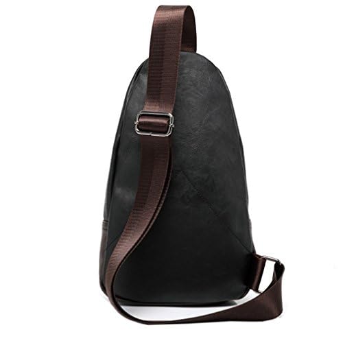 Hebetag Leather Sling Bag Crossbody Backpack for Men Women - Black #23