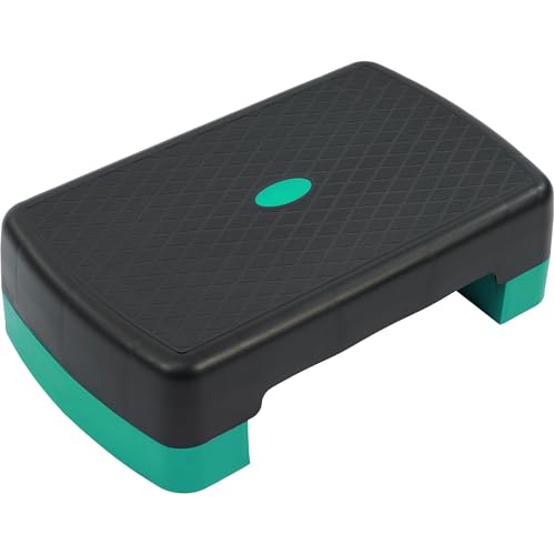Aerobic Step Platform Trainer with Adjustable Risers - Black & Green
