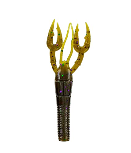Fat Baby Craw - Green Pumpkin with Green & Purple Flake (7 Pack) - 3.75"