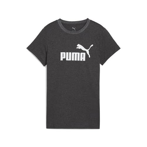 PUMA Women's Essentials Logo Heather Crew Neck Casual T-Shirt - Purple, X-Large / Bridal Rose SS25