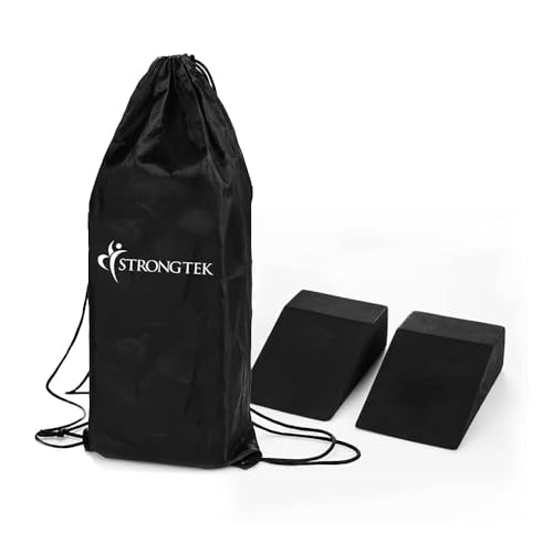 Yoga Wedge Blocks - Soft EVA Foam Set of 2 with Carry Bag - Black