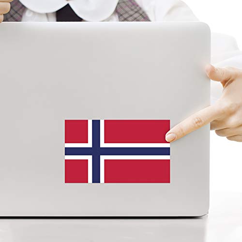 Norway Flag Vinyl Decal Sticker - 5x3 Inch Weatherproof 2-Pack