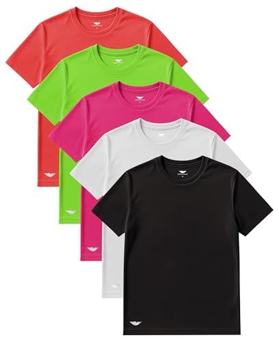 Men's Short Sleeve Mesh Workout T-Shirts - 5 Pack, Small