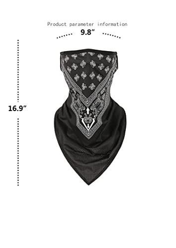 Balaclava Ski Mask - Quick-Dry Half Mask Liner Neck Gaiter - Medium Black