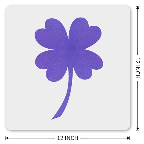 MAGJUCHE Four Leaf Clover Stencil 12 Inches, Reusable Green Clover Stencil for Painting DIY Crafts Decor