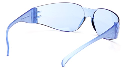 Safety Eyewear with Clear Frame & Foam Padding - Infinity Blue Lens