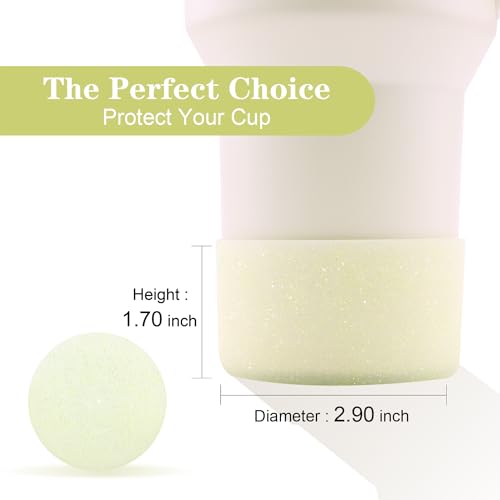 Glitter Silicone Protective Boot Sleeve for Water Bottles - Light Yellow