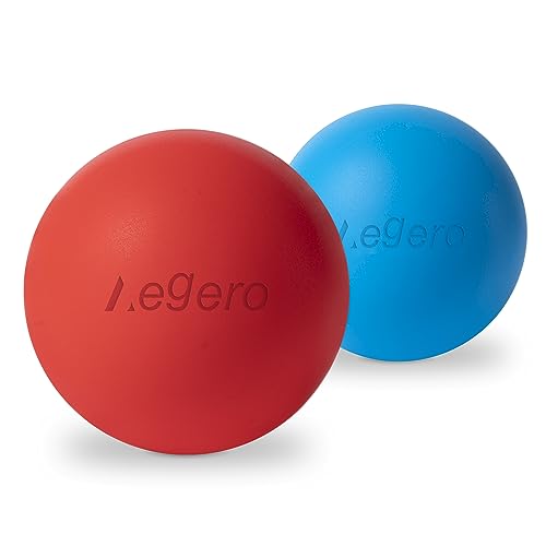 Massage Lacrosse Balls for Myofascial Release - 2 Pack (Red & Blue)