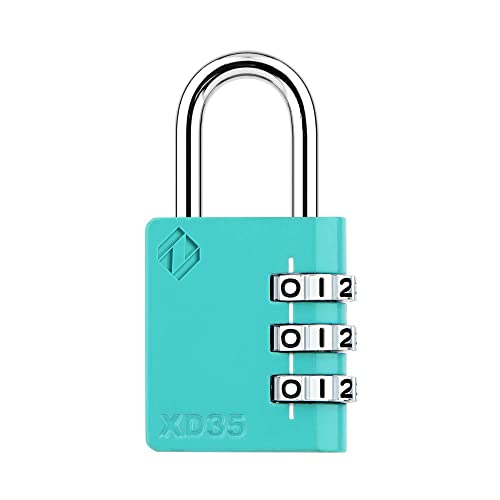 3-Digit Combination Lock - Secure Padlock for Gym, School & Outdoor - Emerald