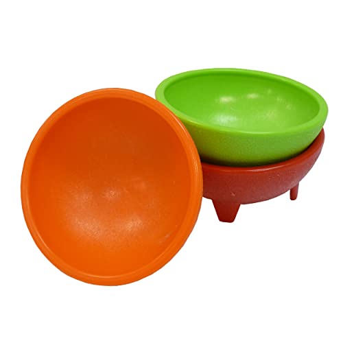 3-Piece Colorful Plastic Salsa Dish Set - 10 Oz Serving Bowls for Parties