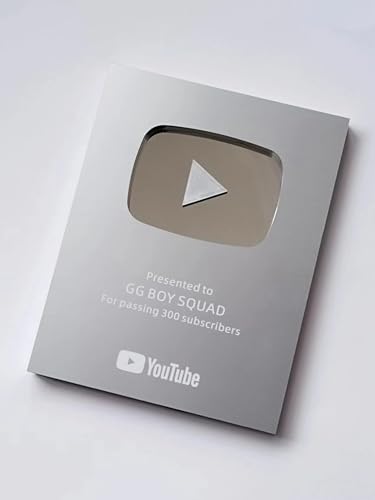 Customizable YouTube Play Button - Silver Milestone Plaque