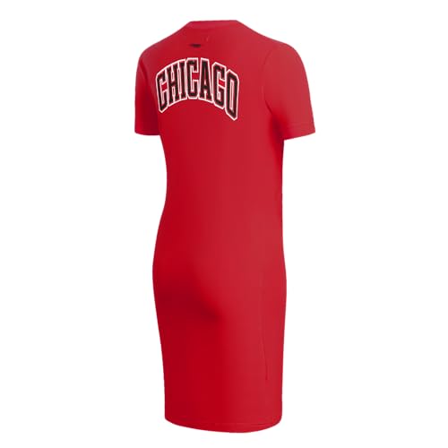 NBA Women’s Bodycon Dress - Chicago Bulls Chenille Classic Jersey Cotton, X-Large Red